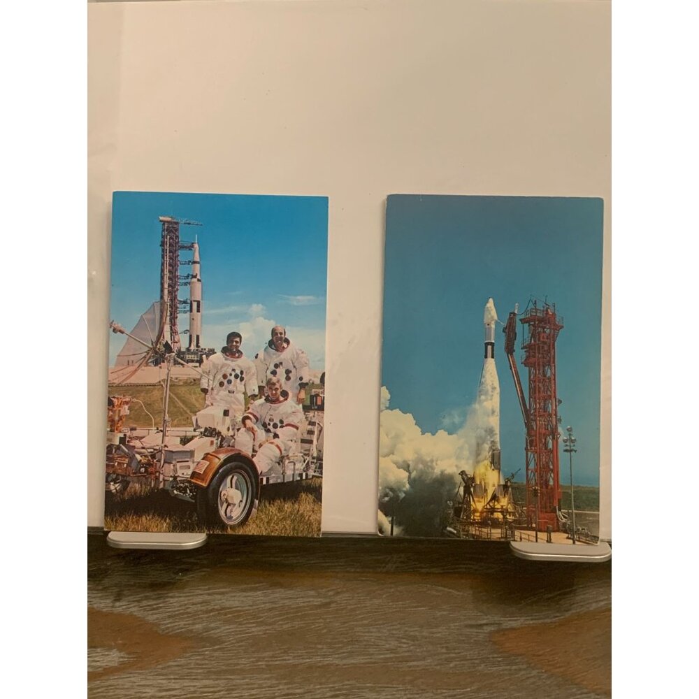 Vintage NASA Kennedy Space Center Postcards Featuring Saturn V Rocket Launch